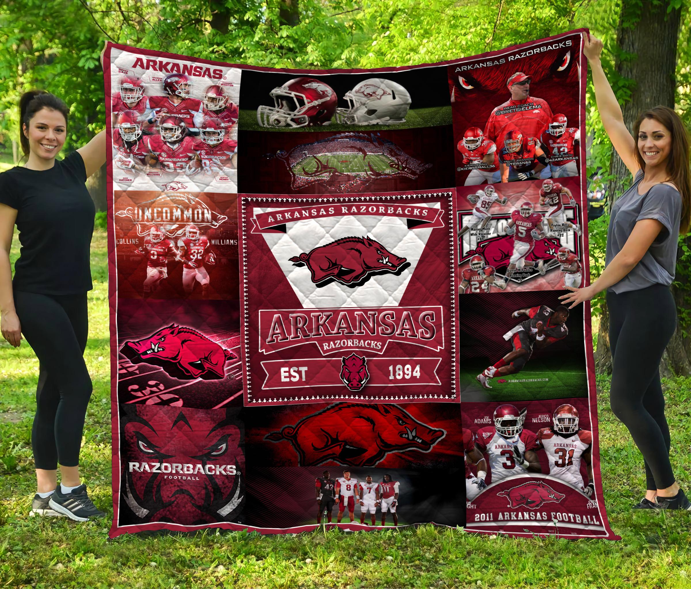Arkansas Razorback Comfortable Quilt Blanket LC23