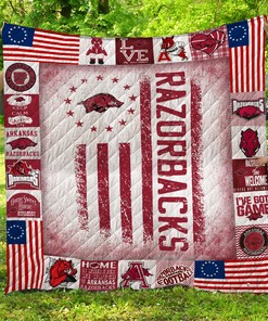 Arkansas Razorback Quilt Bedding Set LC14 for Sports Fans