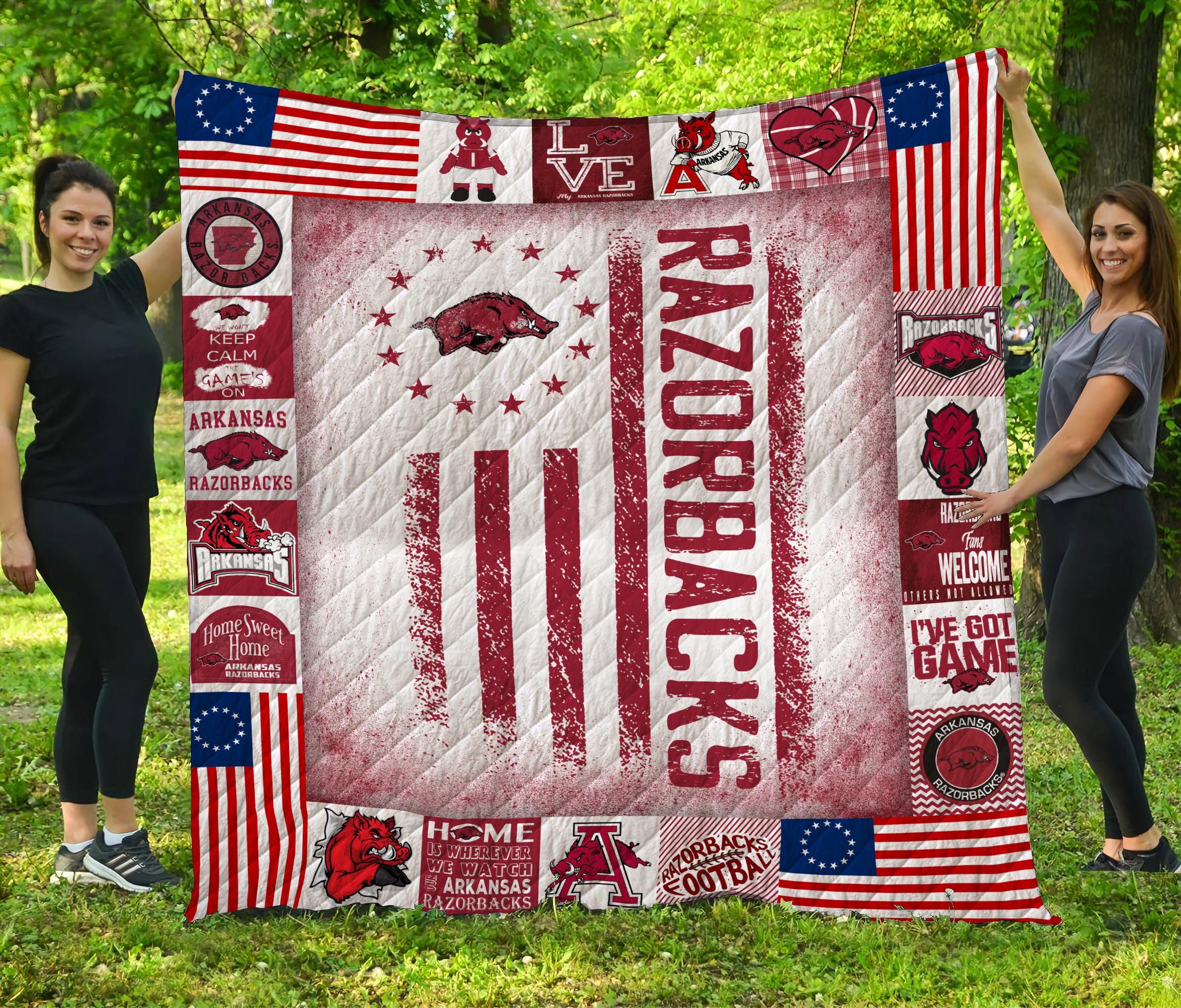 Arkansas Razorback Quilt Bedding Set LC14 for Sports Fans