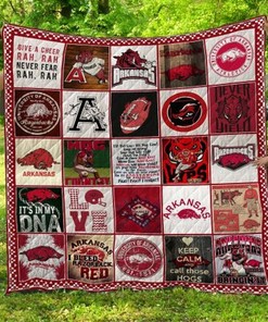 Arkansas Razorbacks NCAA Bedding Set with Quilted Blanket and Pillowcase