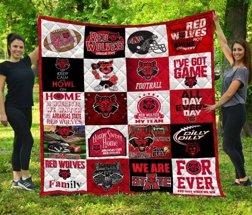 Arkansas State Red Wolves Quilt Blanket for College Sports Fans