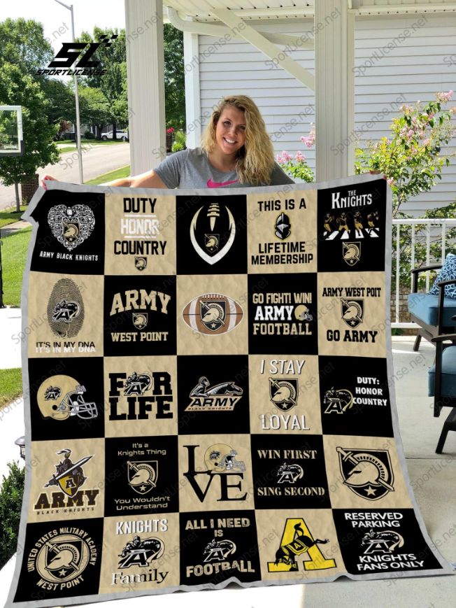 Army Black Knights Blonde Black Quilt Blanket with Cute Bed Set for Guys