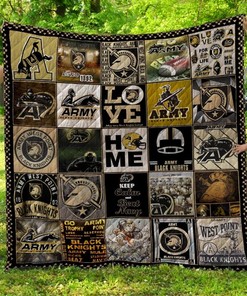 Army Black Knights Quilt Blanket with Cute Full Size Quilt Bed Set