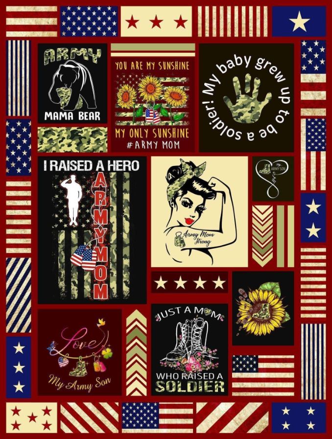 Army Mom Strong Quilt Blanket - Perfect for Military Families