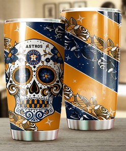 Astros Skull MLB Tumbler with Personalized Engraving
