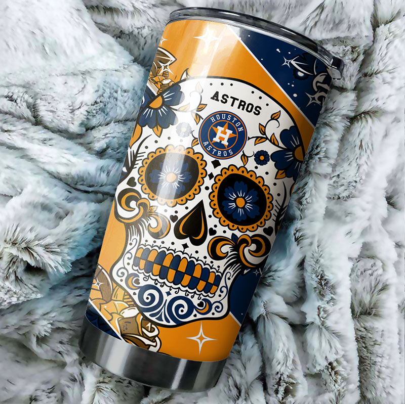 Astros Skull MLB Tumbler with Personalized Engraving - Image 2