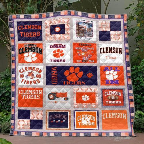 Athletic Team Clemson Tigers Quilt Blanket for Sports Fans