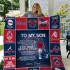 Atlanta Braves For Fan To My Son Quilt Blanket for Baseball Fans