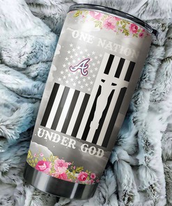 Atlanta Braves MLB Tumbler - One Nation Under God Design for Baseball Fans