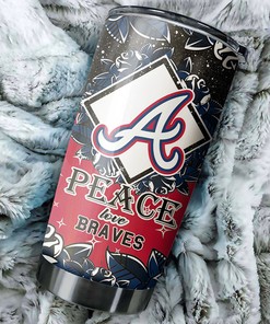 Atlanta Braves MLB Tumbler - Peace and Love Edition