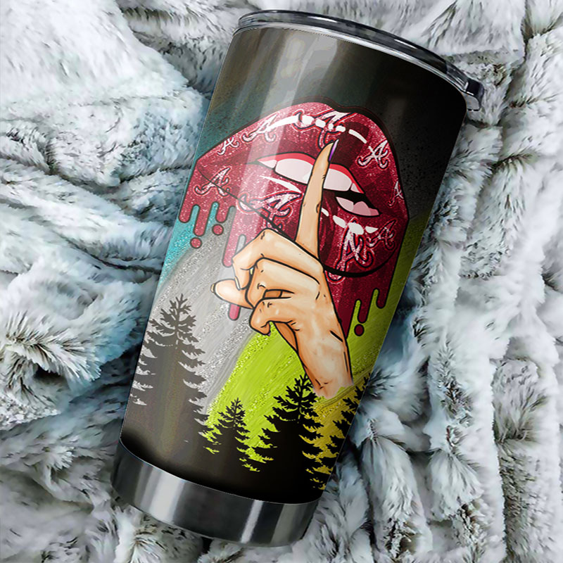 Atlanta Braves MLB Tumbler for Best Moms Ever with beautiful sunflower design and MLB logo - Image 2