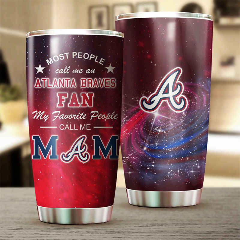 Atlanta Braves MLB Tumbler for Moms with Personalized Touch and MLB Logo - Image 2