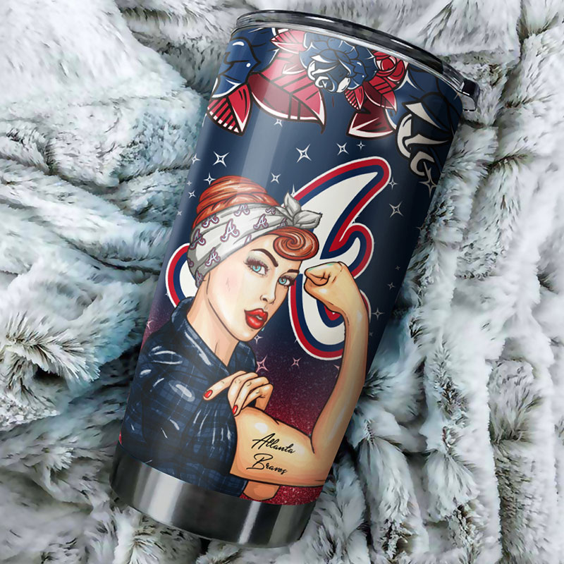 Atlanta Braves MLB Tumbler for Strong Best Mom Ever with Personalized Touch - Image 2