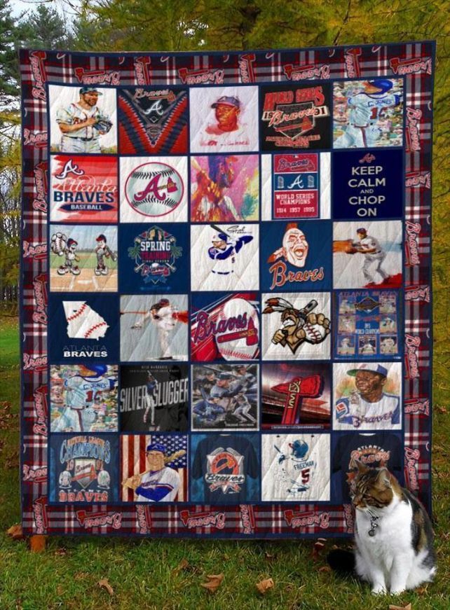 Atlanta Braves Quilt Bedding Set DUP2 with Baseball Team Logo