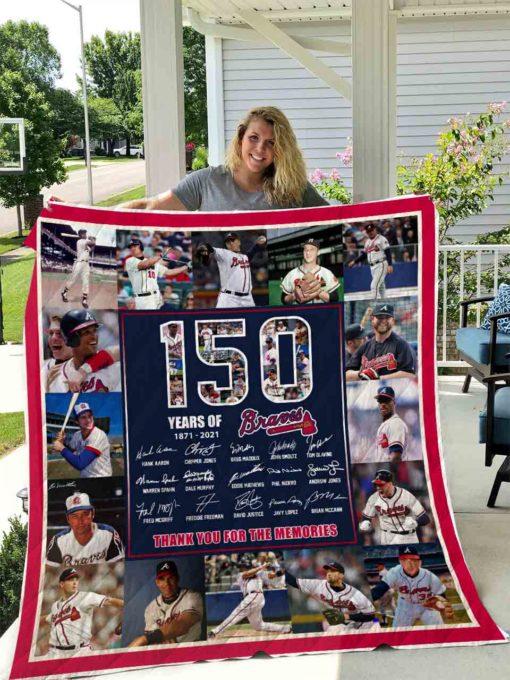 Atlanta Braves Quilt Blanket - 150 Years of Braves History