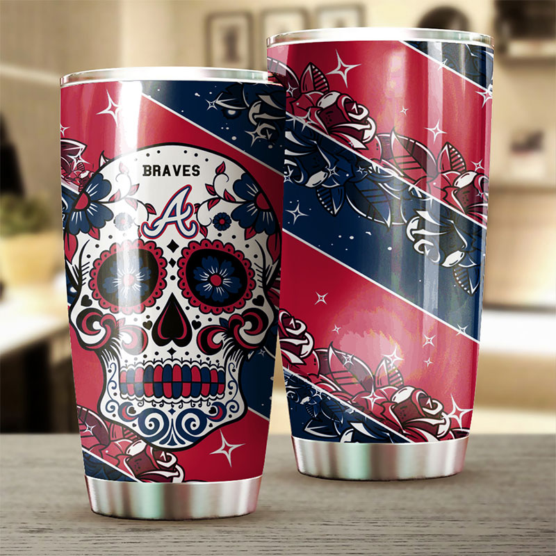 Atlanta Braves Skull MLB Tumbler with a Bold Statement - Image 2