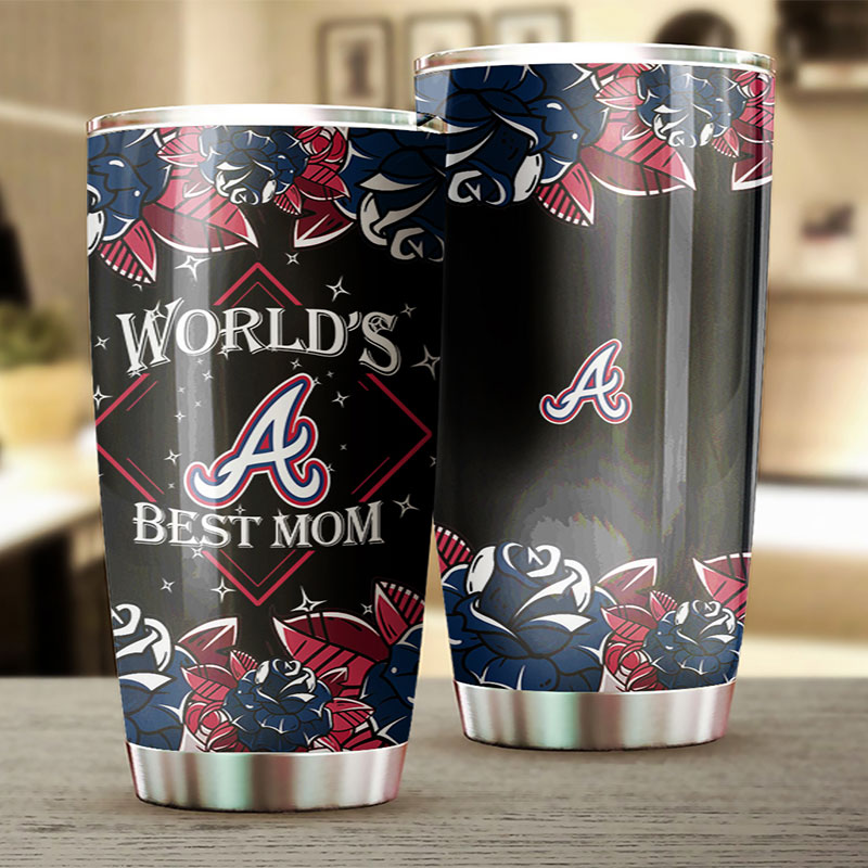 Atlanta Braves World's Best Mom MLB Tumbler for Achievements - Image 2