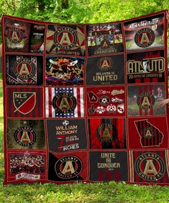 Atlanta United Fc Quilt Blanket DUP with Soccer Theme