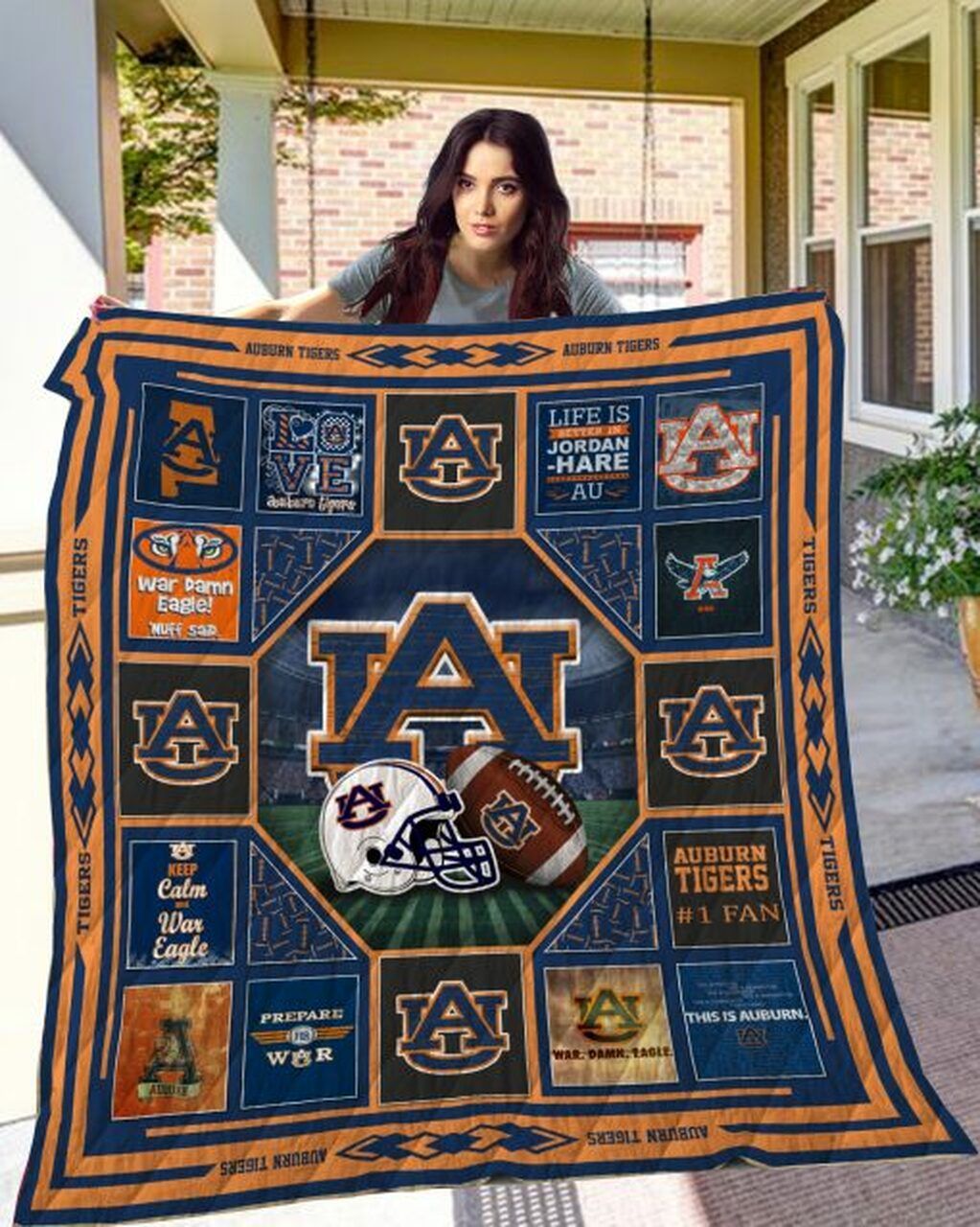 Auburn Tigers Big AU NCAA Quilt Blanket for Fans