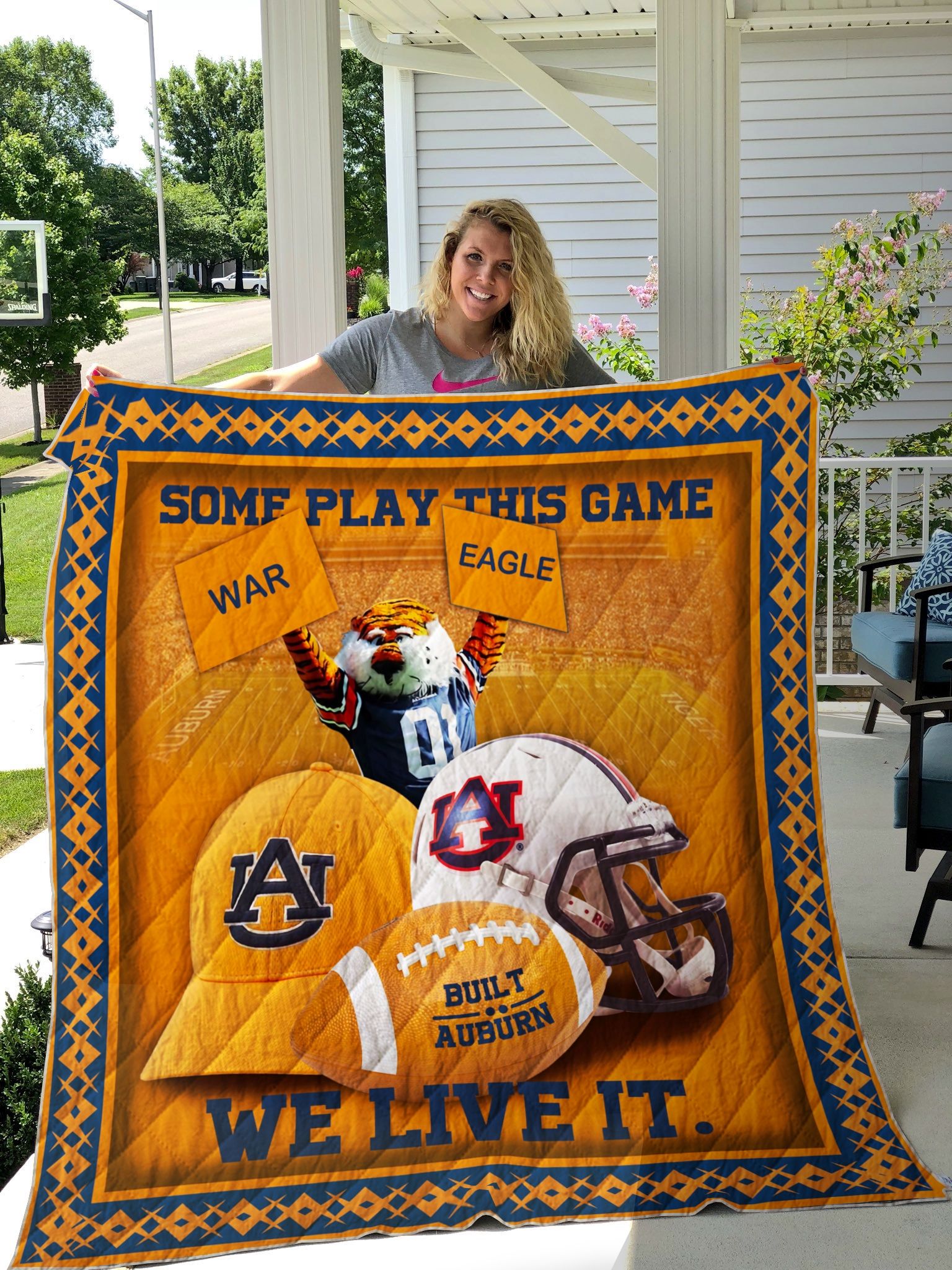 Auburn Tigers Yellow NCAA Quilt Bedding Set for Fans