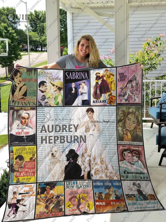 Audrey Hepburn For Fans Vintage Collection Quilt Blanket Classic Movie Bedding Set