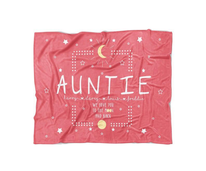Aunt Blanket Aunt Auntie Bedding Set - Best Gift for Aunts from Nephews and Nieces