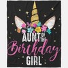 Aunt of Birthday Girl Unicorn Birthday Blanket for Special Occasion Gifts