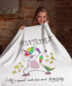 Aunticorn Quilt Blanket Gift for Awesome Aunts, Funny and Cute Auntie Gift