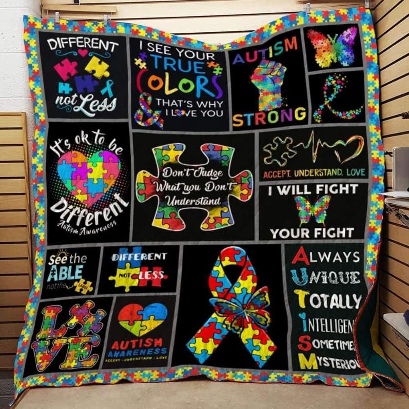 Autism Awareness Quilt Blanket - Show support for Autism awareness with this cozy quilt blanket.