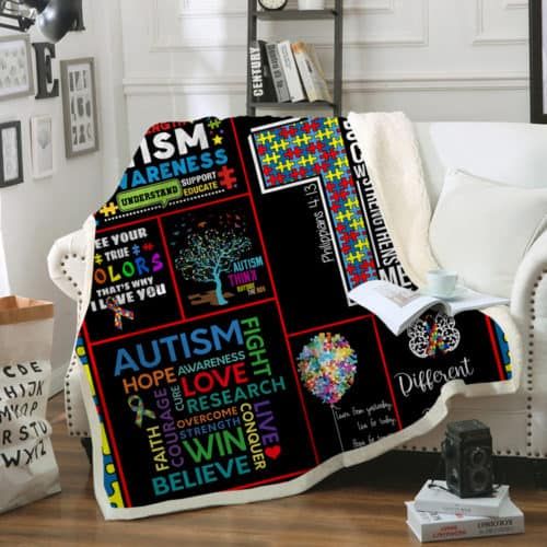 Autism Fight Awareness Hope Quilt Blanket to Support a Great Cause