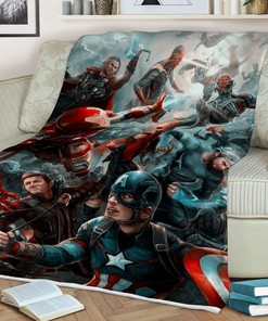 Avenger Marvel Gift for Fan Comfy Sofa Throw Blanket Gift, Cute Full Size Quilt Bed Set