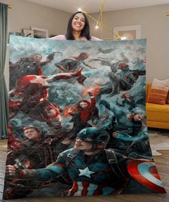 Avenger Marvel Quilt Blanket for Girls with Quotes, Bed Set Queen