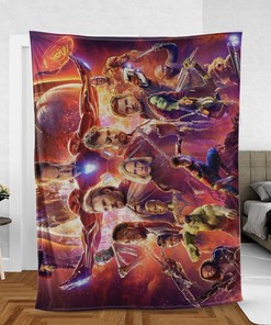 Avengers End Game All Characters Comfy Sofa Throw Blanket for Superhero Fans