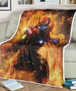 Avengers Endgame Iron Man Sofa Fleece Blanket for Marvel Fans