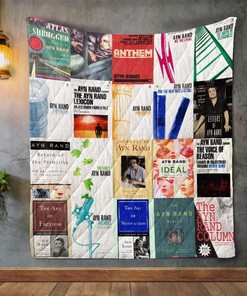 Ayn Rand Books Quilt Bedding Set - A Celebration Of Classic Literature