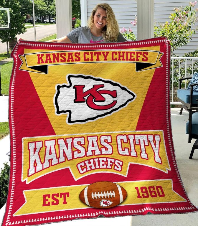 B060630 Quilt Blanket Kansas City Chiefs for Football Fans