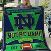 B060643 Quilt Blanket Notre Dame Fighting Irish for Sports Fans