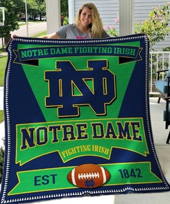 B060643 Quilt Blanket Notre Dame Fighting Irish for Sports Fans