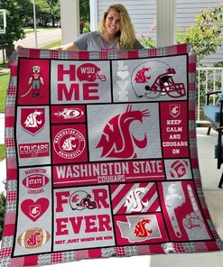 B080625 Washington State Cougars Quilt Blanket Bed Set Cute for Kids