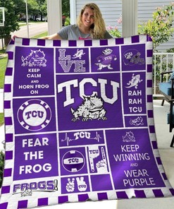 B270515 TCU Horned Frogs Quilt Bedding Set with Sporty Design