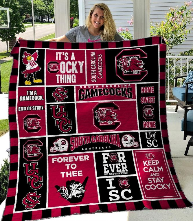 B280511 Quilt Blanket South Carolina Gamecocks - Show Your Love for South Carolina with a Gamecocks Quilt Bedding Set