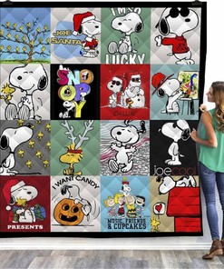 BC Snoopy Christmas Quilt Blanket for Your Festive Decorations