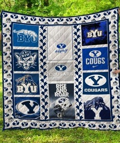 BYU Cougars NCAA Quilt Blanket - Roar with Cougar Spirit