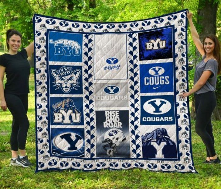 BYU Cougars NCAA Quilt Blanket - Roar with Cougar Spirit