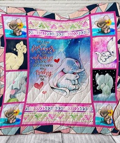 Baby Elephant Mom And Baby Quilt Blanket - A Mother's Love for Kids