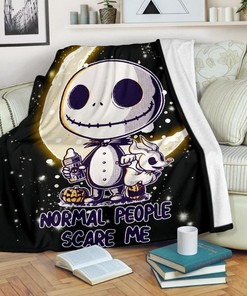 Baby Jack Skellington fleece blanket, perfect for fans of Nightmare Before Christmas