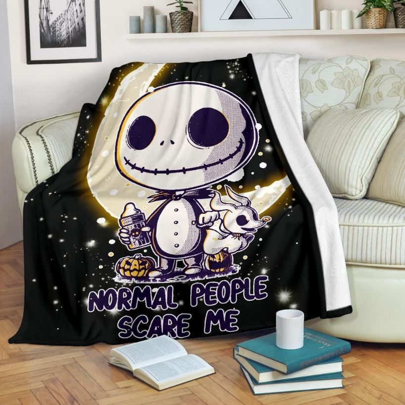 Baby Jack Skellington fleece blanket, perfect for fans of Nightmare Before Christmas