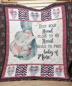 Baby Of Mine Family Elephant Great Customized Gifts For Birthday Christmas Thanksgiving Quilt Blanket