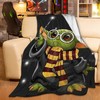 Baby Yoda Dressed as Harry Potter Fleece Quilt Blanket for Kids