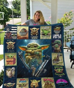 Baby Yoda Quilt Blanket with Cute Bed Set Twin